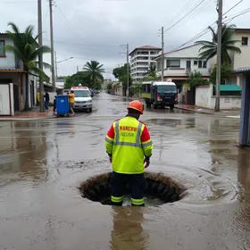 grande vazamento de água em Maracanaú